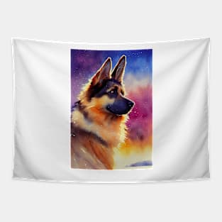 Watercolor german sheperd puppy Tapestry