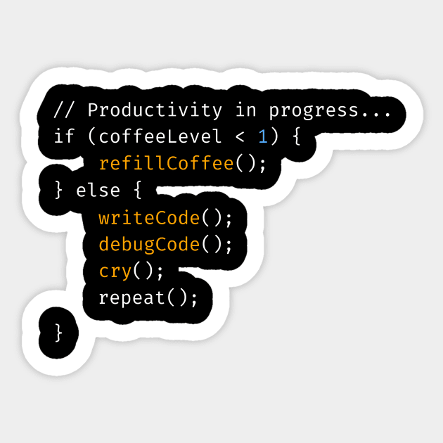 Programmer coffee and debugging - coding humor - Coding Humor - Sticker ...