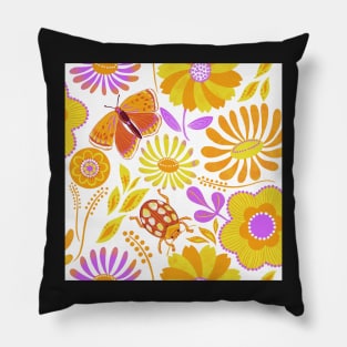 Golden summer florals Pillow