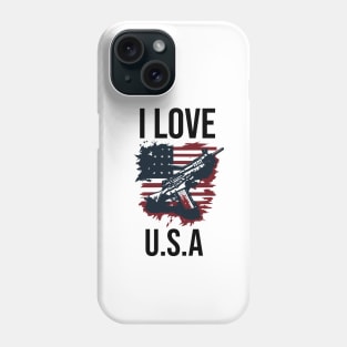 I love usa independence day typography design Phone Case