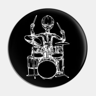 SEEMBO Alien Playing Drums Drummer Musician Drumming Band Pin