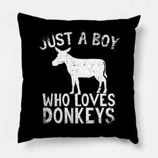 Just A Boy Who Loves Donkeys Pillow