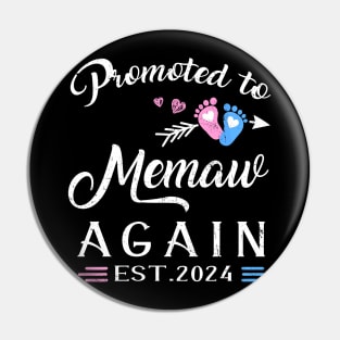 Promoted To Memaw Again Est 2024 Pregnancy Announcement Pin