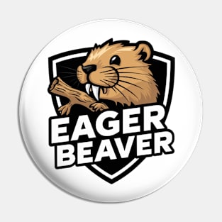 Eager Beaver Face Pin