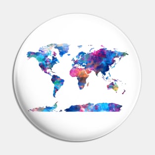 world map watercolor Pin