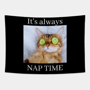 Most Likely to Take a Nap, It's Always Nap Time Funny cat Tapestry