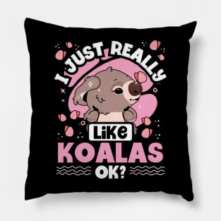 Koala Girl who loves Koalas Bear Pillow