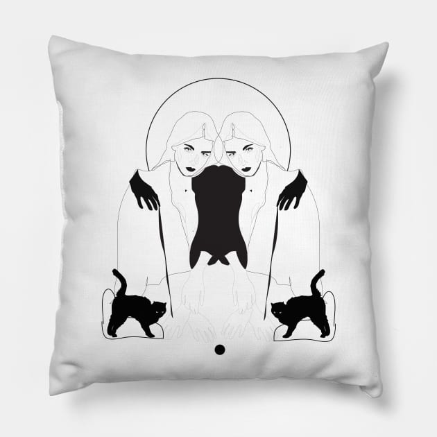 Galactic Babe Twins Pillow by LizzyM
