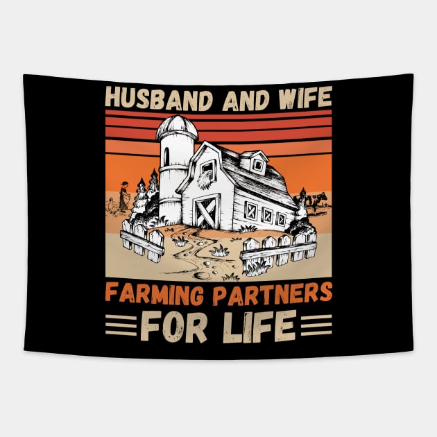 Husband And Wife Farming Partners For Life Tapestry by JustBeSatisfied