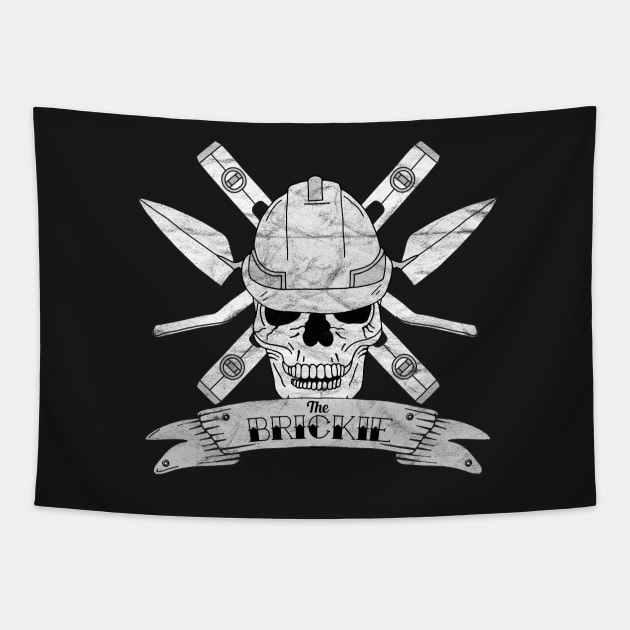 Brickie Bricklayer Construction Worker Skull Tapestry by HotHibiscus