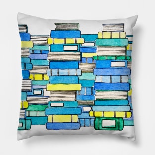 Blue & Yellow Books Pillow