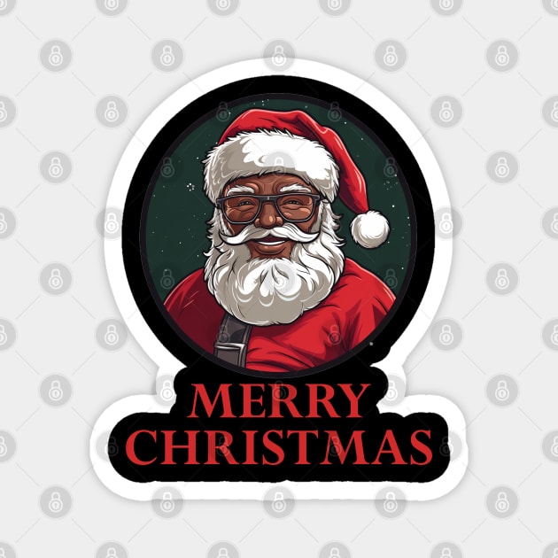 Black Santa Claus, Black Santa, Black Christmas Magnet by UrbanLifeApparel