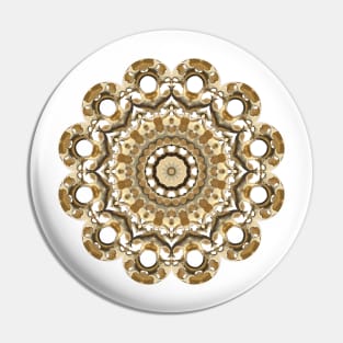 Lace of Gold Kaleidoscope Pattern Pin