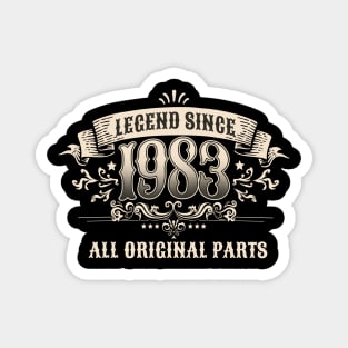 40 Years Old Legend Since 1983 40th Birthday Magnet