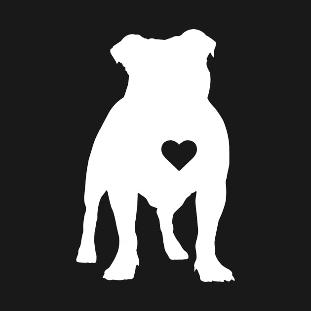 Bulldog Heart Silhouette by LetsBeginDesigns