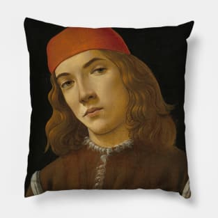 Portrait of a Youth by Sandro Botticelli Pillow