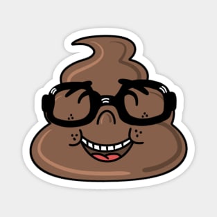 Smiling nerdy poop emoji Magnet