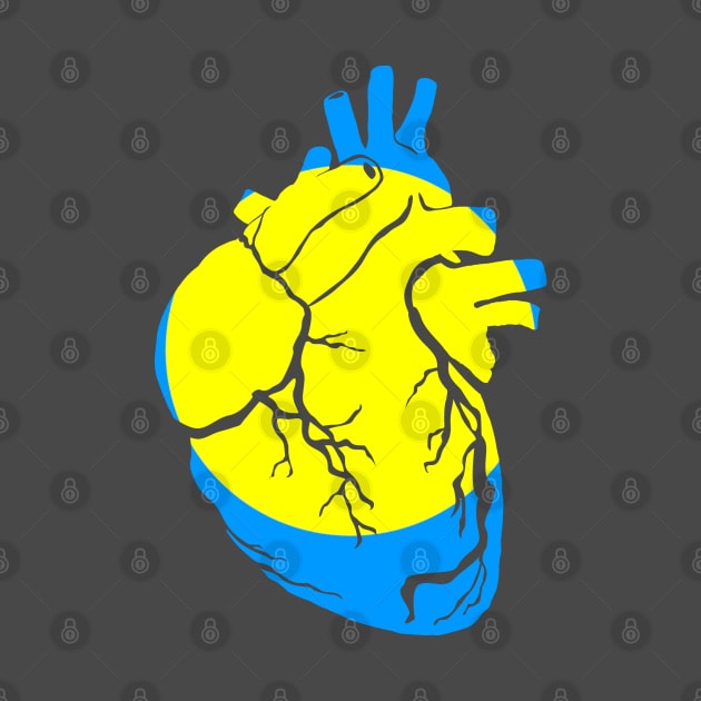 Palau Flag, Anatomical Heart Design by Bun Art Store