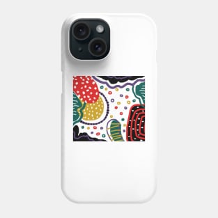 Abstract  pattern figure depicting nature, trees, mountains, sun, moon and rain. Phone Case