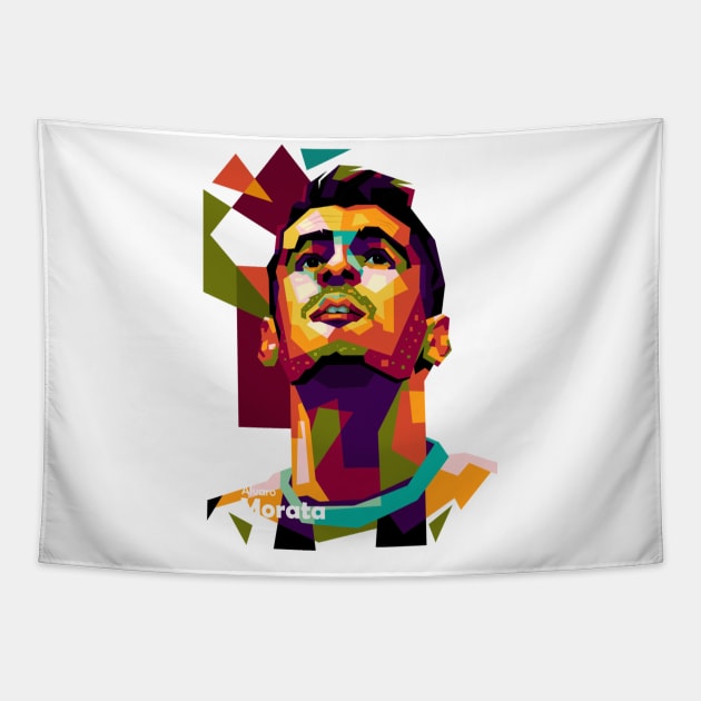 Morata In Wpap Pop Art Tapestry by animaperio pixel retro