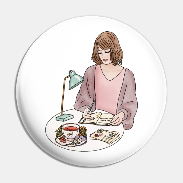 Writing girl Pin by piscoletters