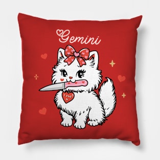 Gemini Sassy Valentines Kitty Pillow
