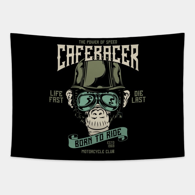 Caferacer Born To Ride Tapestry by BrillianD