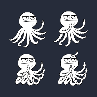 Middle fingers meme octopus T-Shirt