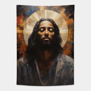 African American Art Black Jesus Christ in Prayer Tapestry