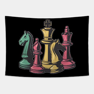 Amateur Chess Lovers Retro Chess Art Grandmaster Chess Player Tapestry