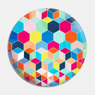 Super Bright Color Fun Hexagon Pattern Pin