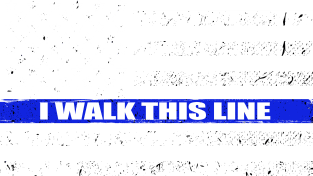 I Walk This Line Thin Blue Line American Flag Magnet