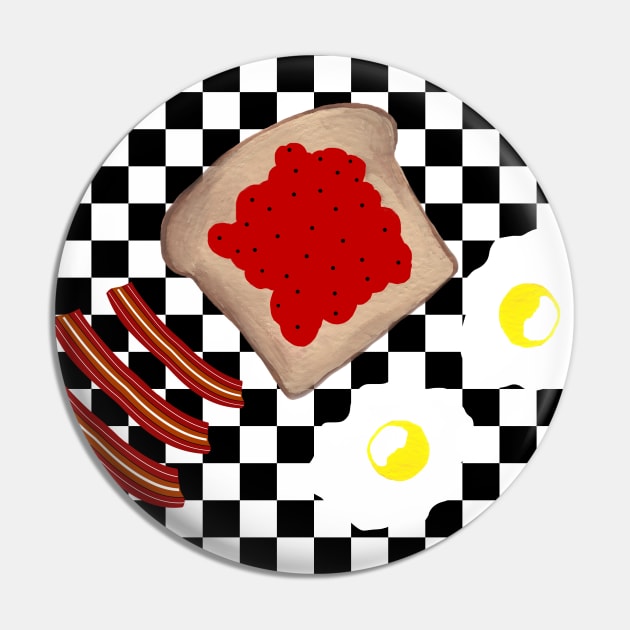 BACON And Eggs For Breakfast Pin by SartorisArt1