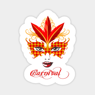 Venetian Carnival Mask Emblem Magnet