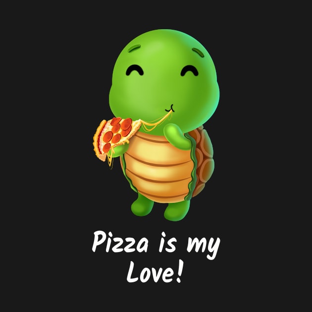 Love Pizza Shirt Fast Food sweet turtle lover Girl Pizza by ELFEINHALB