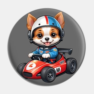 Cute Dog Racer Pin