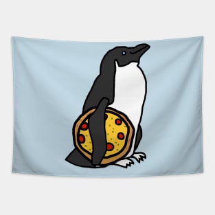 Cute Penguin with Pepperoni Pizza Tapestry