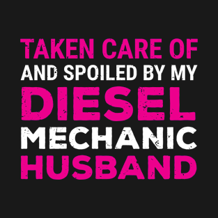 Cute Diesel Mechanic Wife Mechanic Husband T-shirt T-Shirt