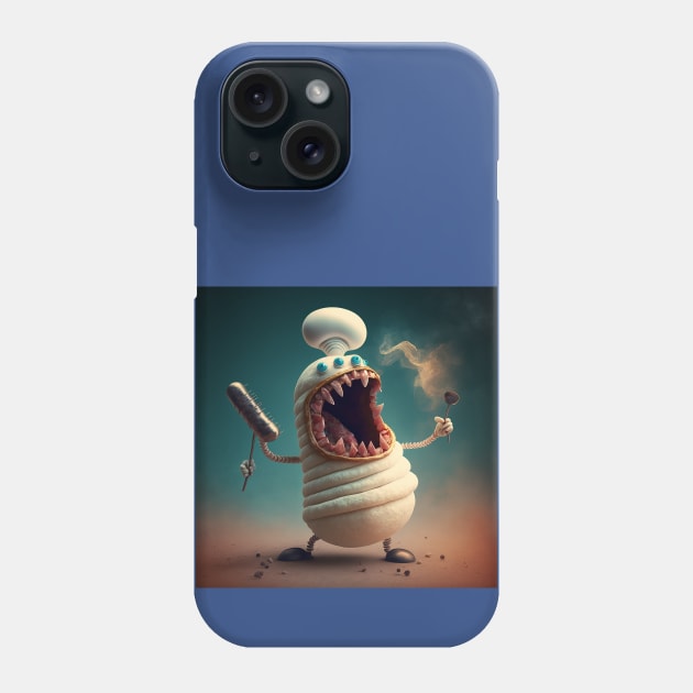 Worm Chef Screams At Customers! Phone Case by Bee's Pickled Art