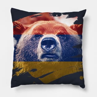 Armenia Flag & Bear - Armenian Pride Design Pillow