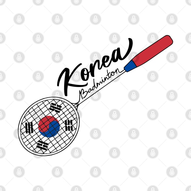 South Korea Flag of Badminton Racquet Support (Korea) Badminton Flag by Mochabonk