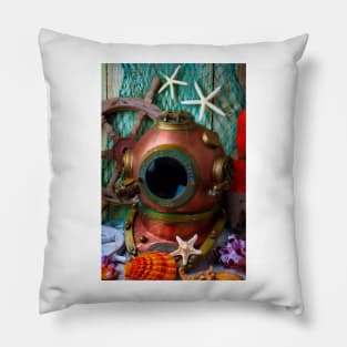 Old Vintage Diving Helmet Pillow