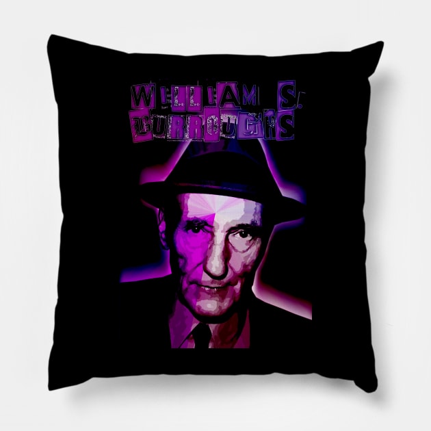 William S Burroughs Punk Design Pillow by HellwoodOutfitters