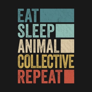 Funny Eat Sleep Animal Repeat Retro Vintage T-Shirt