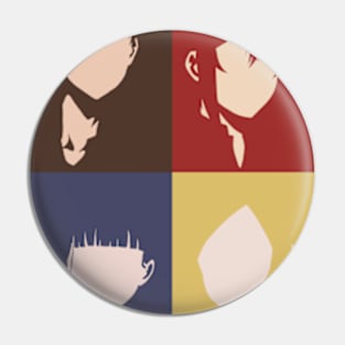 Tomo-chan Is a Girl or Tomo-chan wa Onnanoko Anime Charactcers in Vintage Minimalist Merch Design Pin