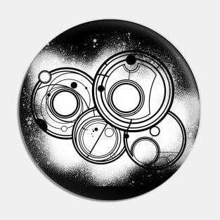 Gallifreyan Symbols Spray Paint (White) Pin