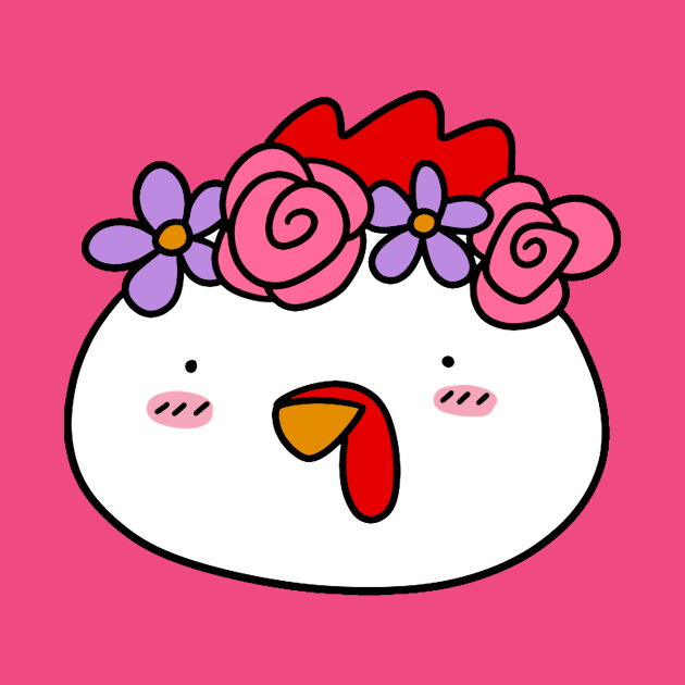 Flower Crown Chicken Face by saradaboru