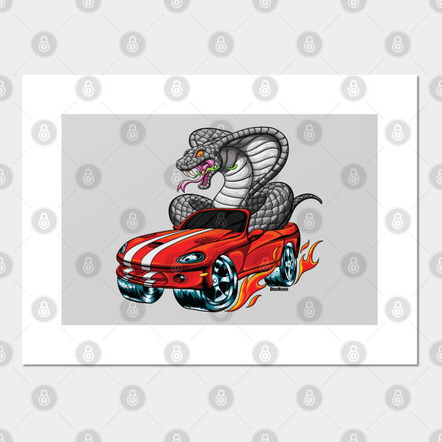 DigiRods Cobra Snake Racer Viper Hot Rod Sports Car Cartoon - Viper - Posters and Art Prints | TeePublic DigiRods Cobra Snake Racer Viper Hot Rod Sports Car Cartoon - Viper - Posters and Art Prints | TeePublic