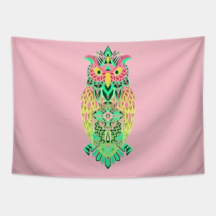 owl of wisdom pattern ecopop in boho style Tapestry