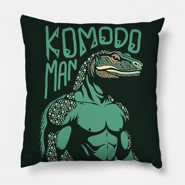 Komodo Dragon Man Pillow by milhad